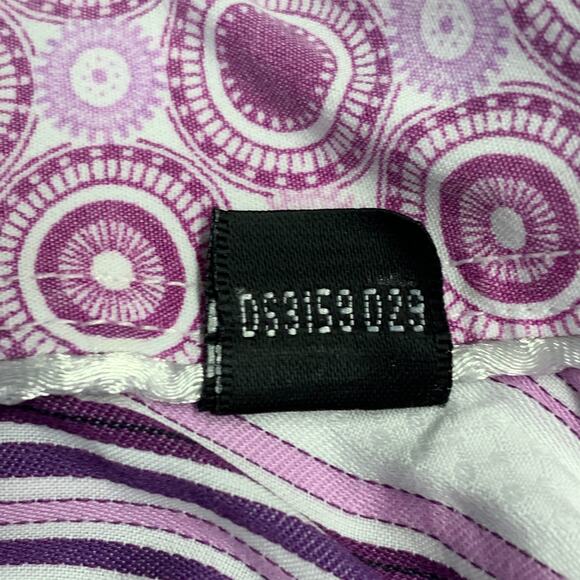 BUGATCHI UOMO Size XXL Purple White Stripe Cotton Long Sleeve Shirt - Picture 6 of 8